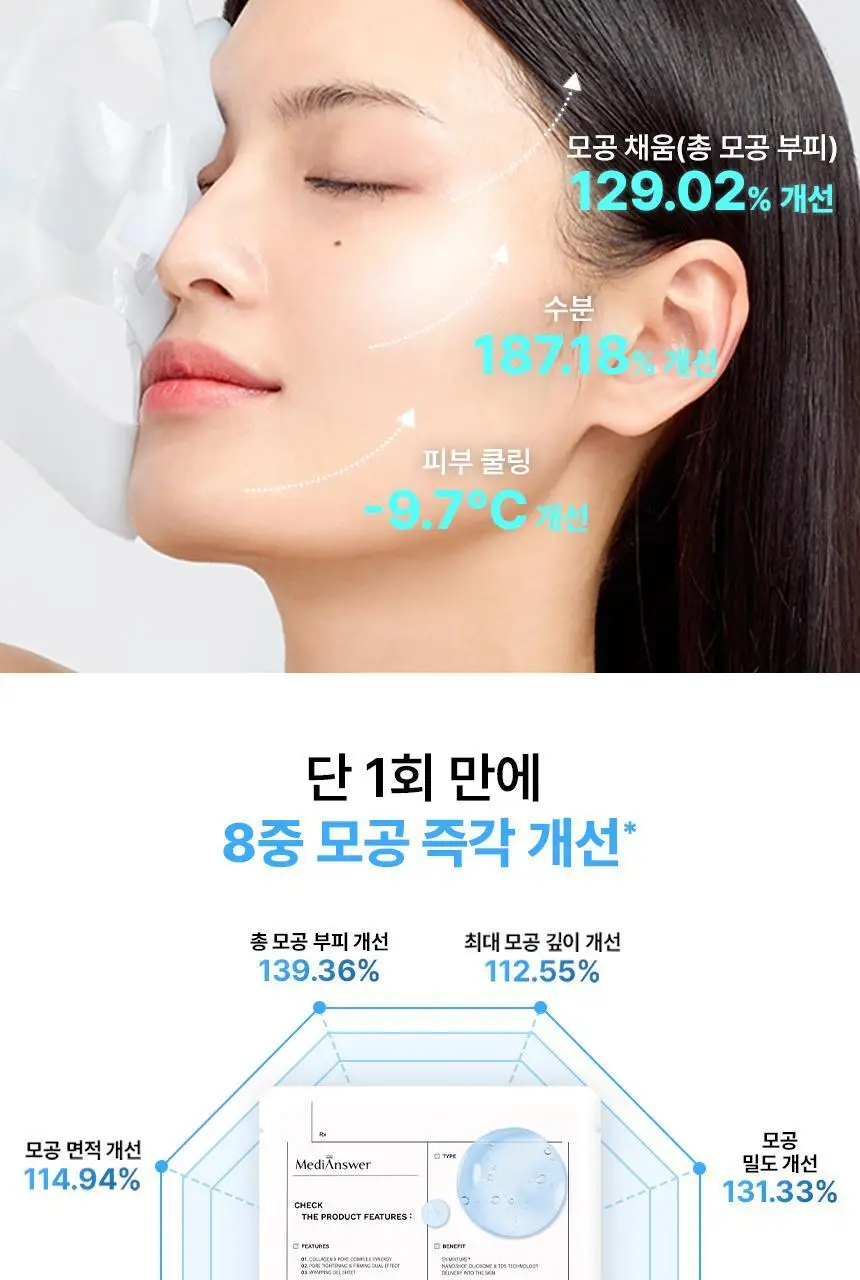 [모공쿨링]메디앤서 포어 콜라겐 나노샷 마스크 5매 상세페이지 10
